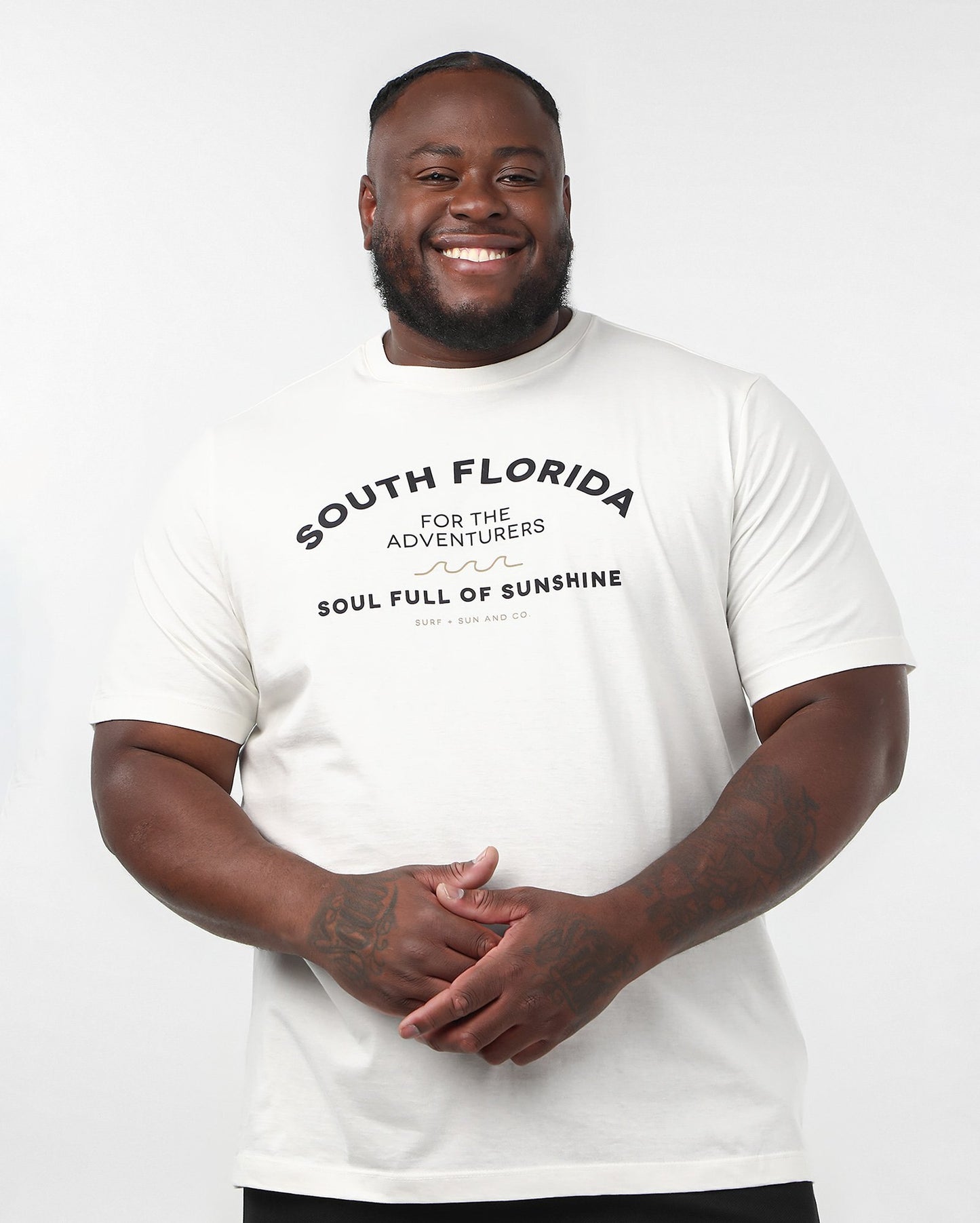 Camiseta branca plus size masculina South Florida | Original Plus da Riachuelo