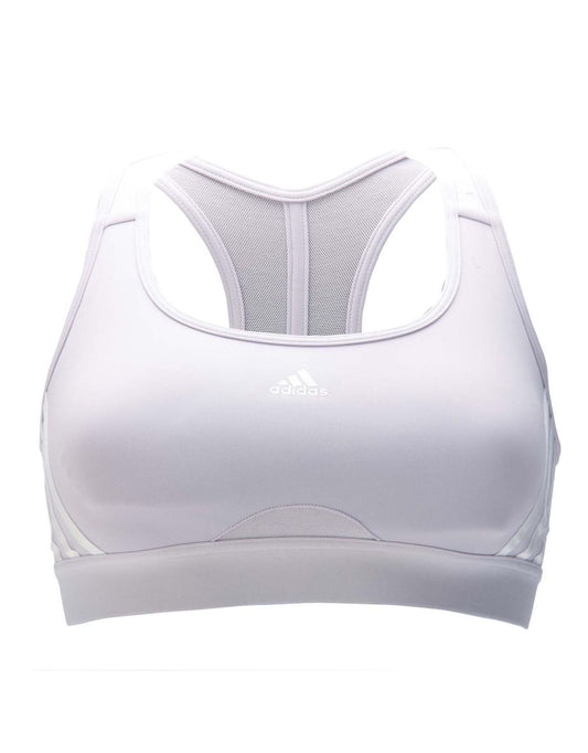 Women's adidas Powerreact Medium Support 3-Stripes Bra - Silver
