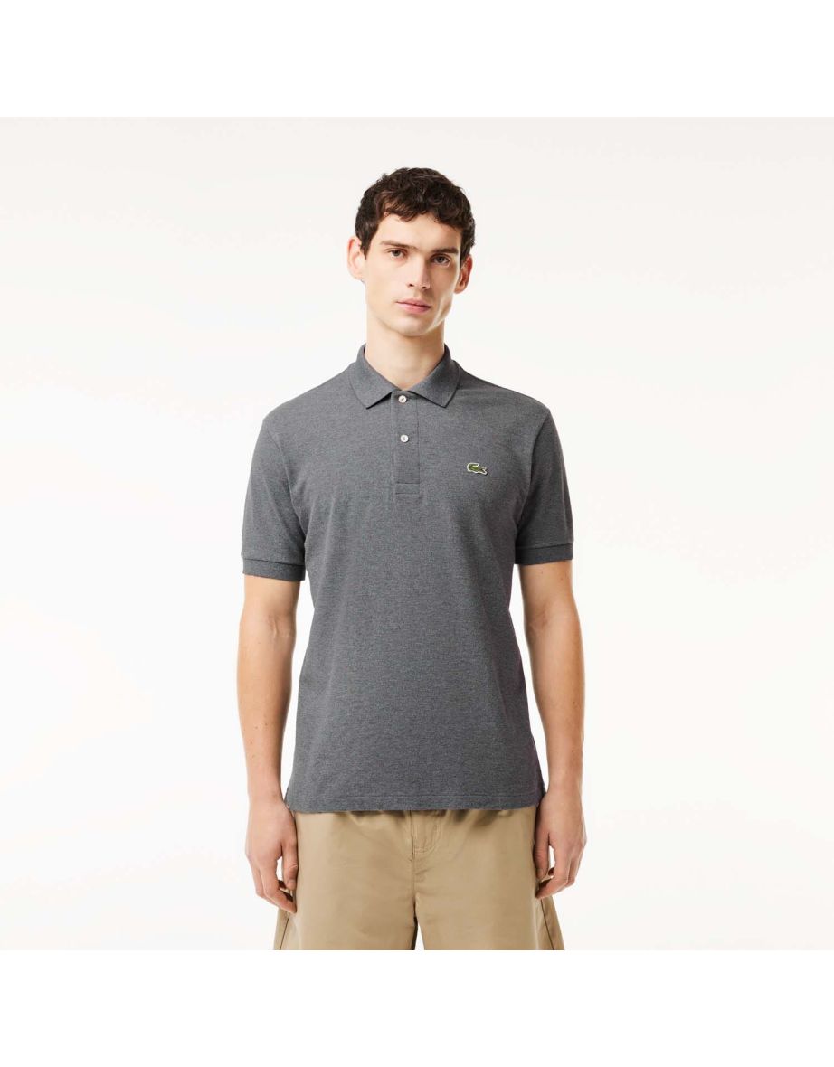 Camisa polo masculina Lacoste Heathered Petit Piqué de algodão - Cinza