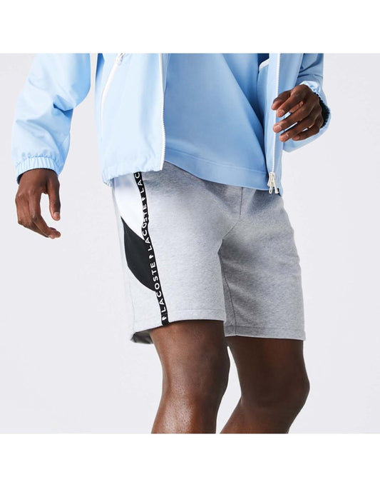 Bermuda Lacoste da uomo in pile grigio