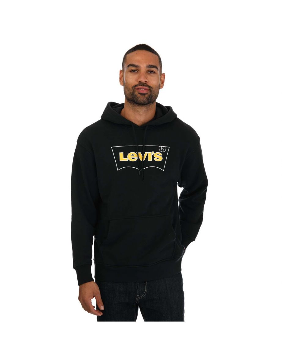 Sudadera con capucha Levi's Relaxed Fit Graphic Batwing para hombre, negra