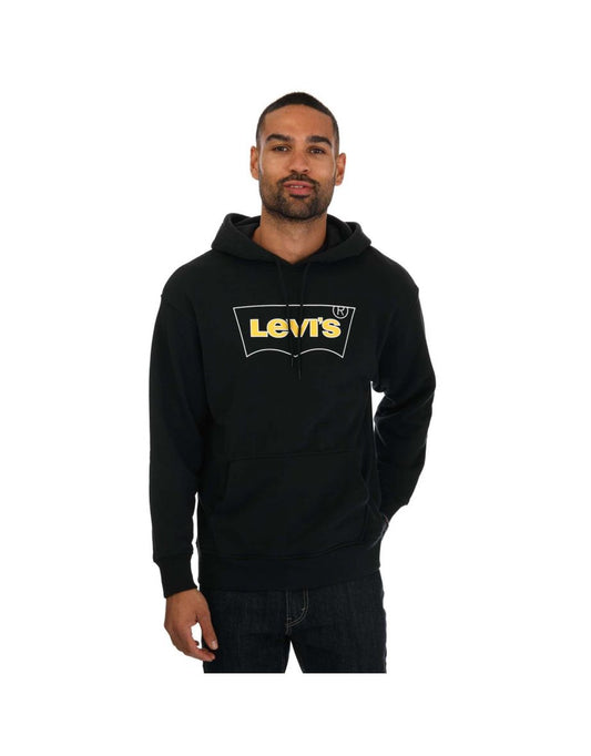 Sudadera con capucha Levi's Relaxed Fit Graphic Batwing para hombre, negra