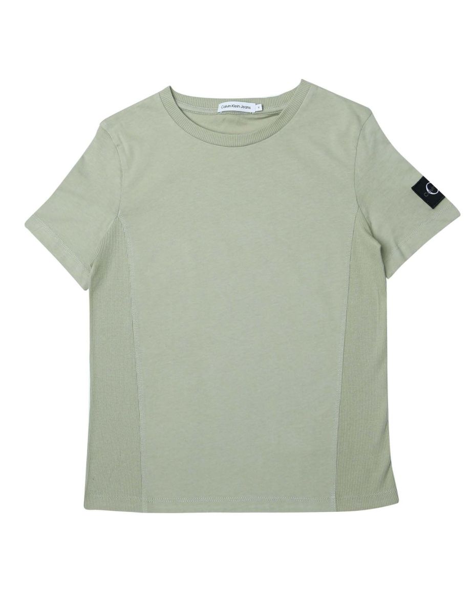 Maglietta Calvin Klein Junior Boys con stemma in marrone