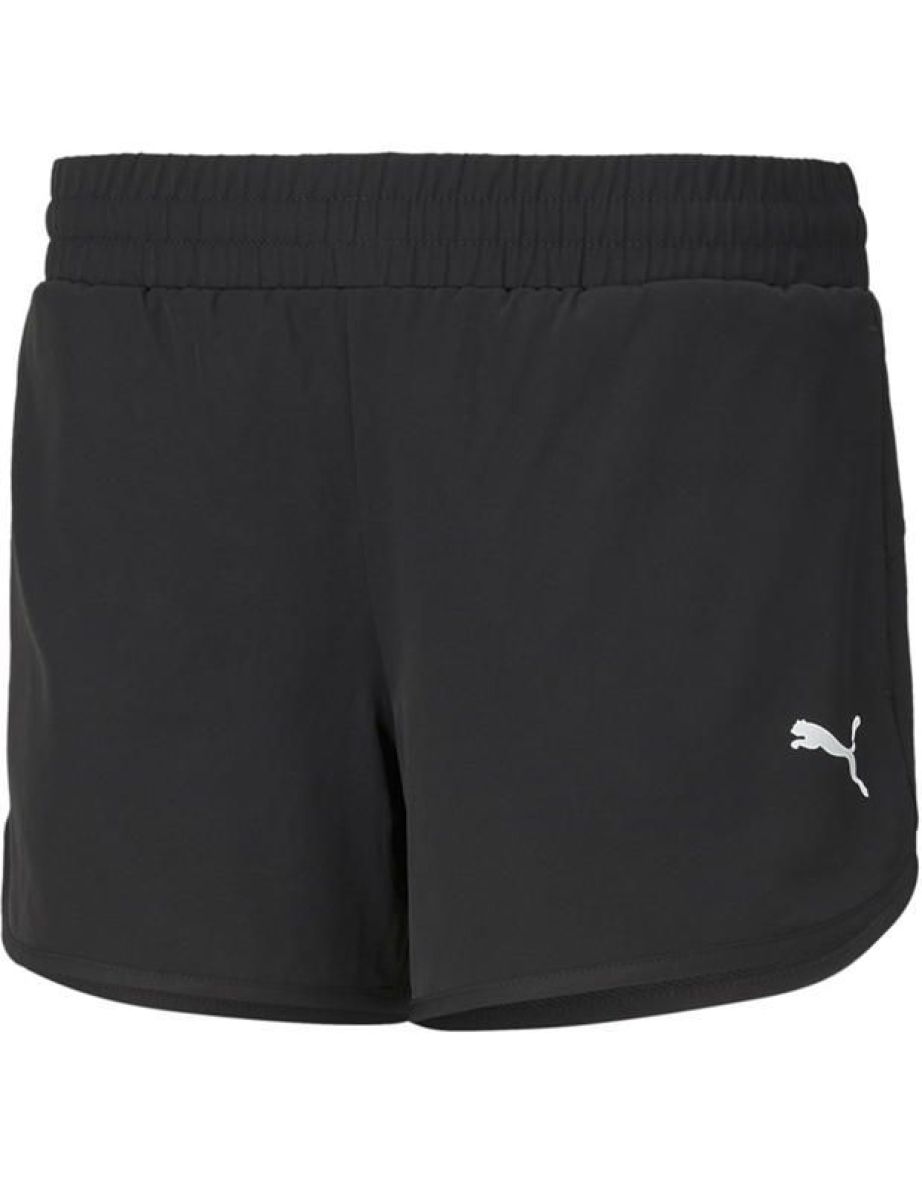 Shorts de tecido preto da Puma para mulheres