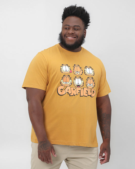 Camiseta masculina plus size do Garfield Amarelo L Nickelodeon