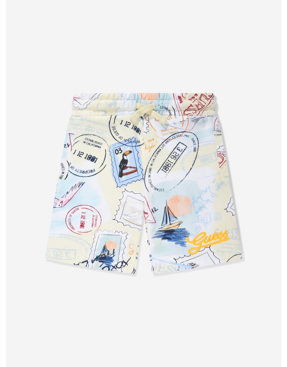 Shorts Multicolorido para Meninos com Selos Postais