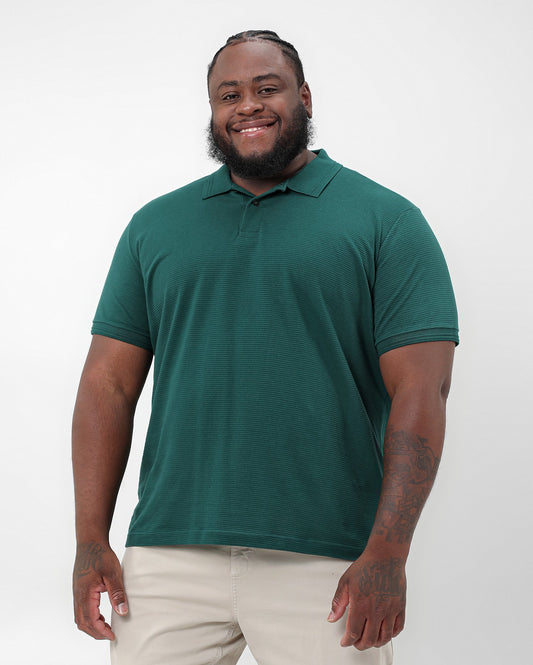 Camisa polo masculina texturizada verde plus size Original Plus da Riachuelo