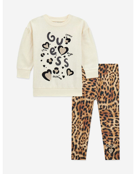 Set maglione e leggings multicolore da bambina