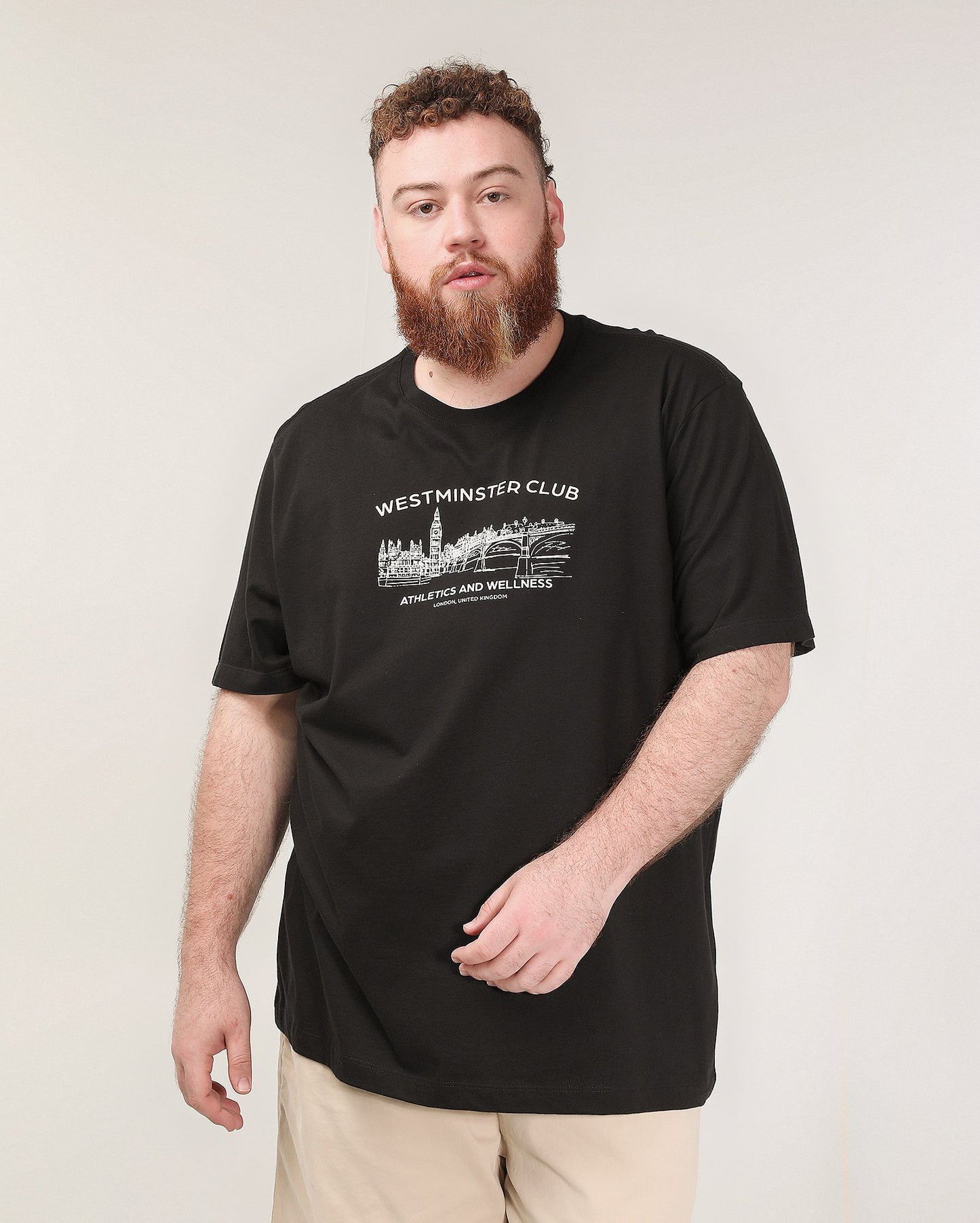 Camiseta masculina plus size preta Westminster Club | Original Plus By Riachuelo