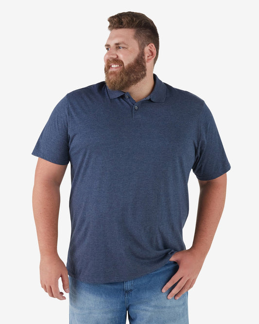 Camisa polo masculina plus size Legacy Regular Fit Bordada Azul | Pool Basics