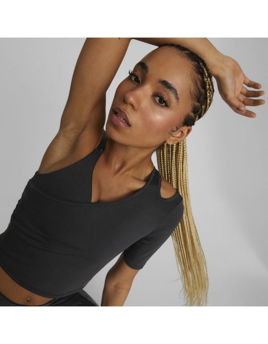 Top a maniche corte Fashion Luxe in Puma Black