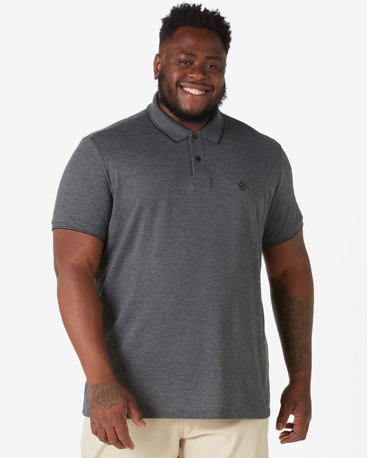 Polo a manica corta Allman by Riachuelo Plus Size in tinta unita grigia