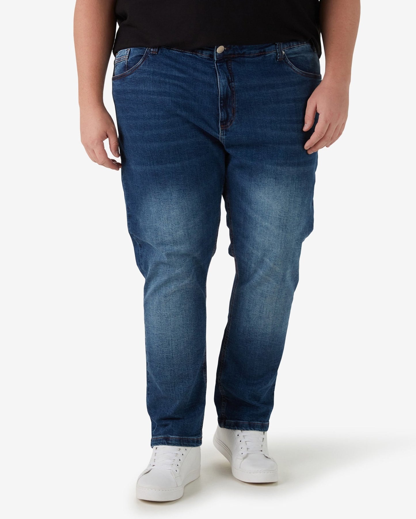 Men's Plus Size Slim Dark Denim Jeans