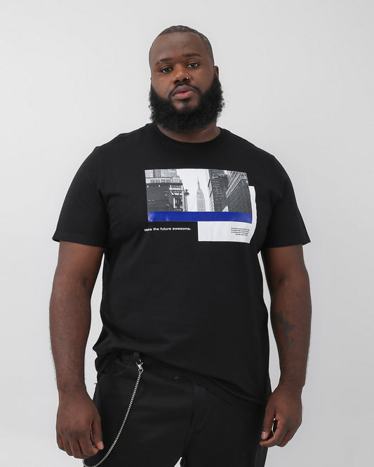 Maglietta uomo plus size nera Future Urban | Allman By Riachuelo