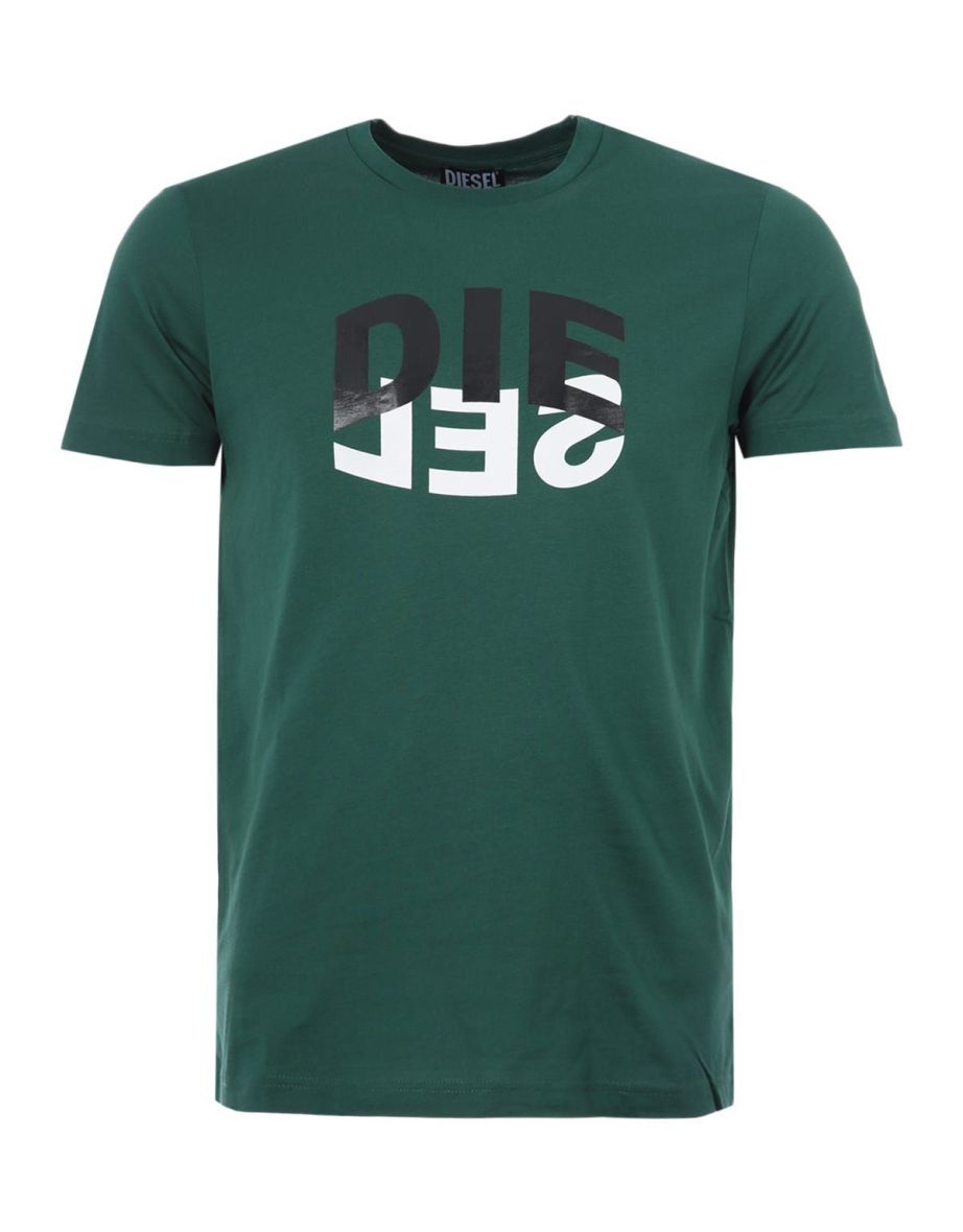 Camiseta con logotipo bicolor Diesel T-Diego N22 de hombre, verde