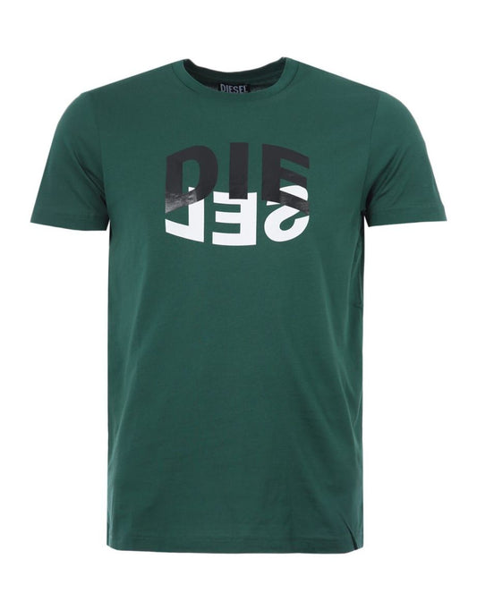 Camiseta con logotipo bicolor Diesel T-Diego N22 de hombre, verde