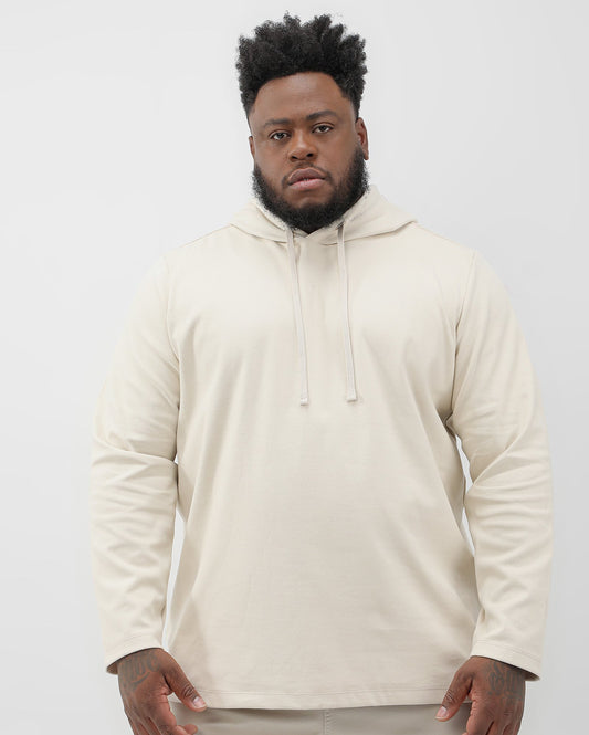 Moletom com capuz bege para homens plus size Original Plus by Riachuelo