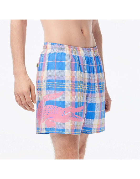 Calção de banho masculino Lacoste Quick Dry Colored Check