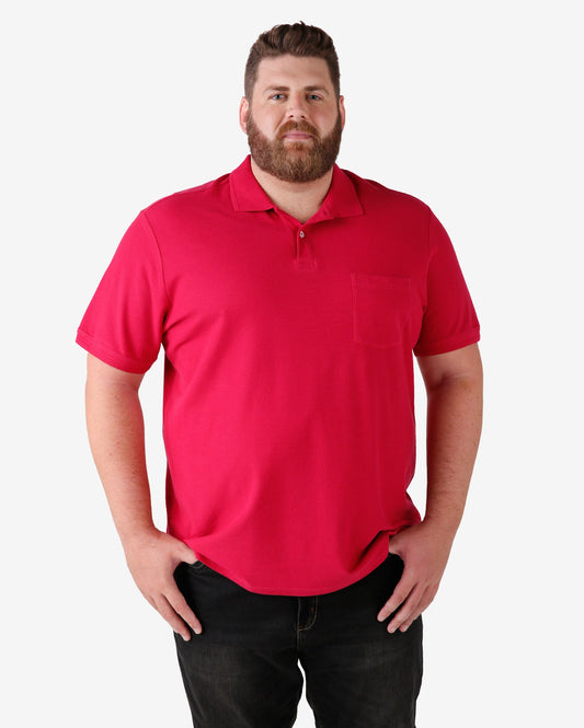 Polo Basic con taschino Plus Size - Rosso