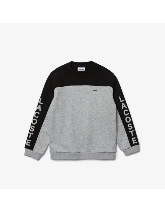 Boy's Lacoste Split Panel Sweatshirt in Grey
