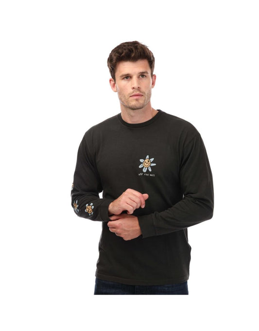 Maglietta Vans Trippy Grin Floral a maniche lunghe da uomo - Nero