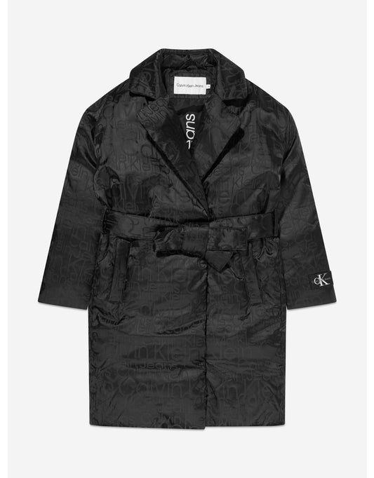 Blazer de niña con estampado integral en negro