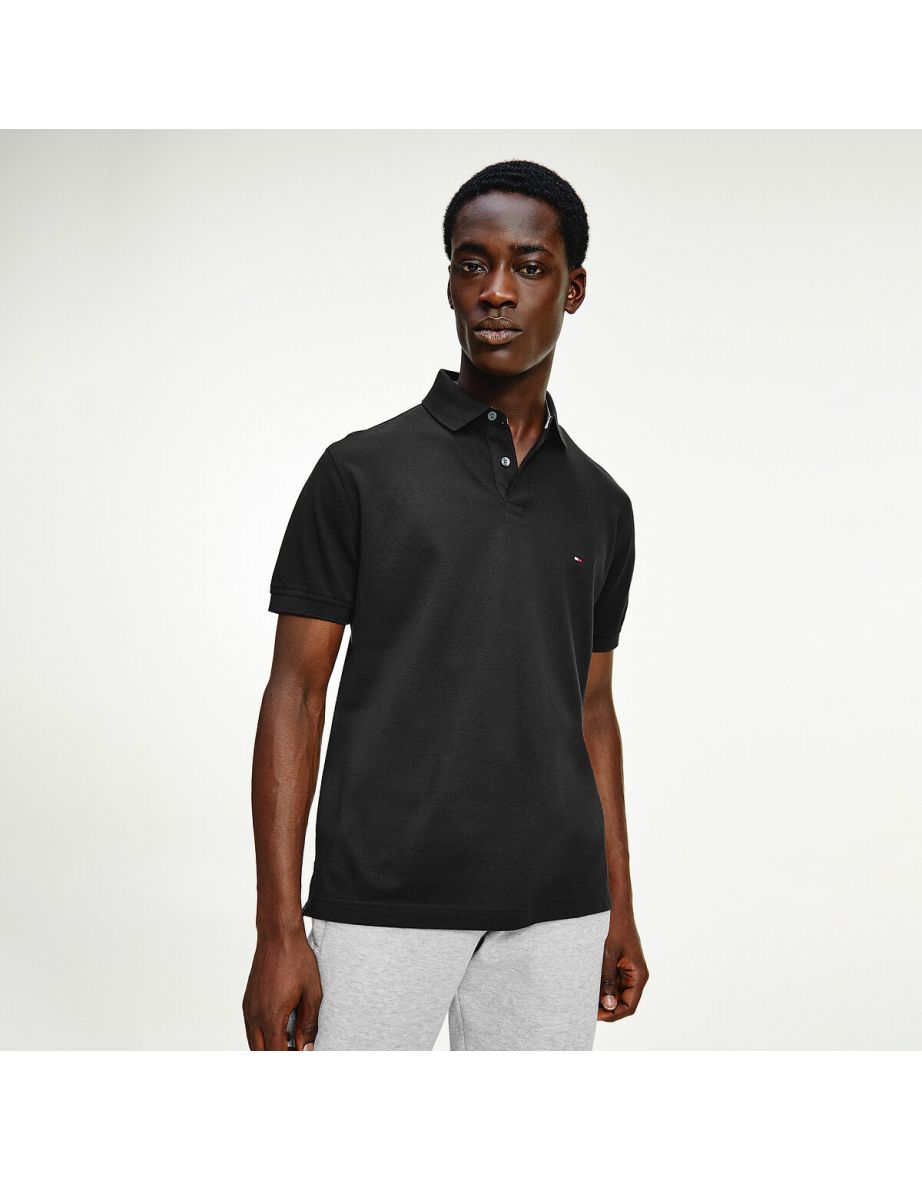 Polo regular fit de algodón orgánico elástico con cuello de 2 botones