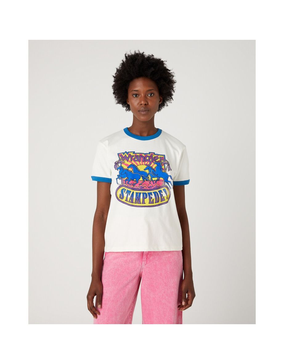 Camiseta de algodón de manga corta estampada