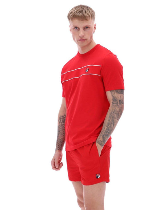 Camiseta con ribetes en contraste Williams en rojo y blanco de Fila