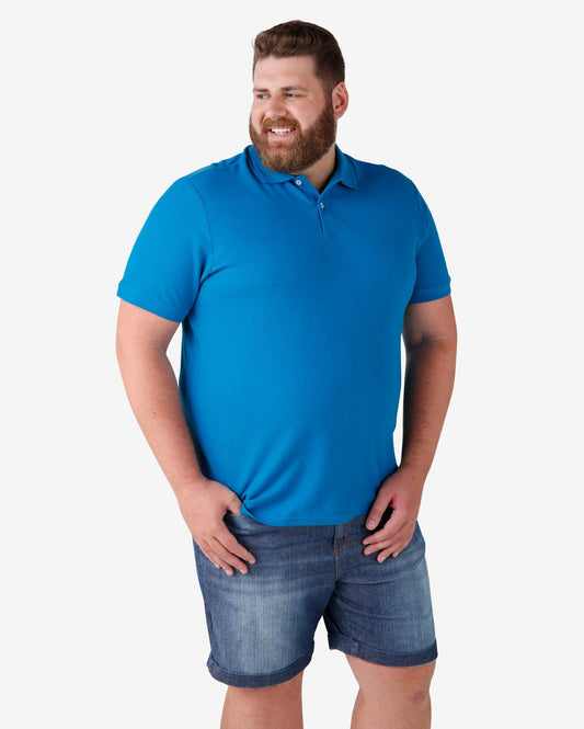 Polo Basic Plus Size - Blu cielo