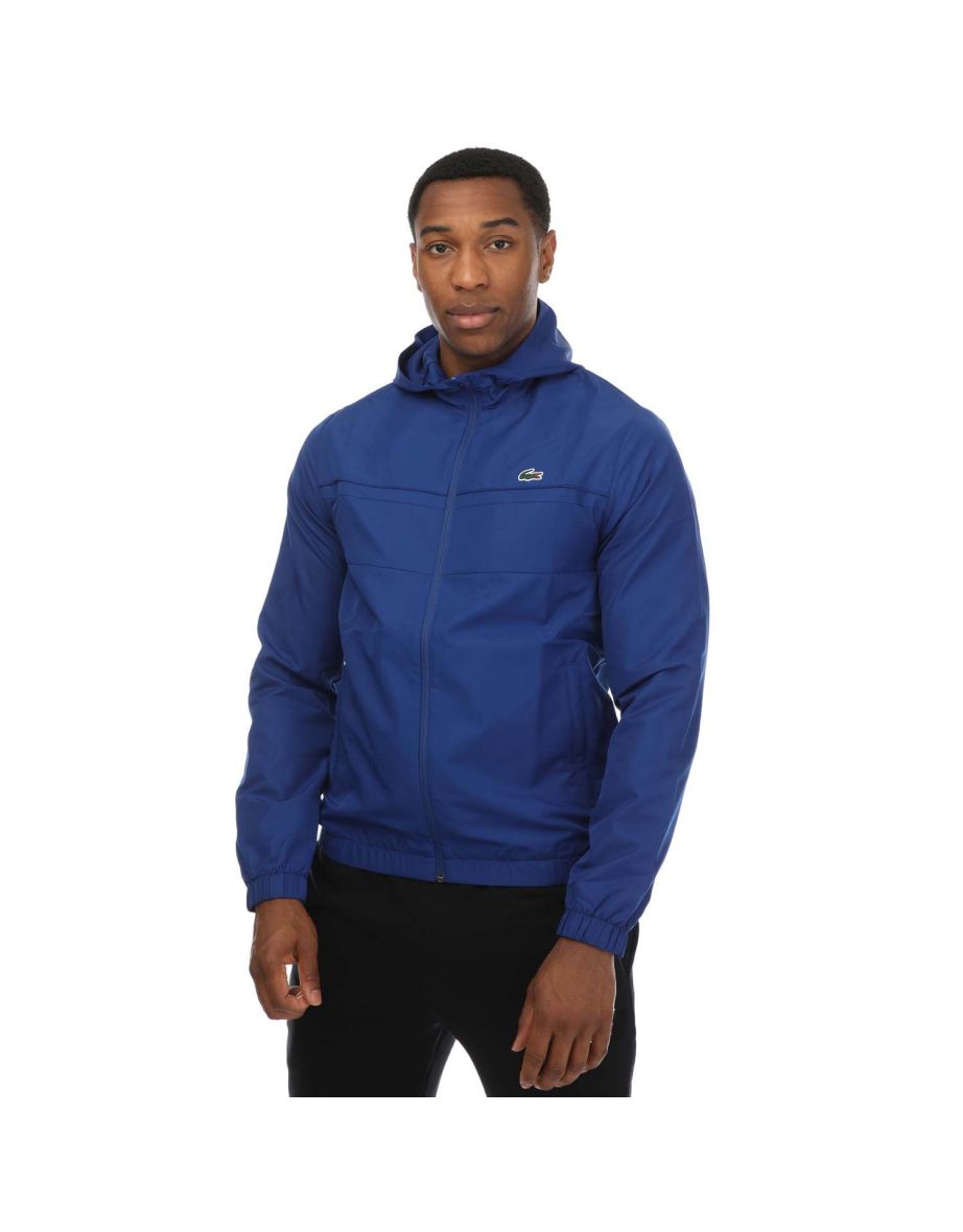 Jaqueta masculina Lacoste Sport com zíper para treino em azul