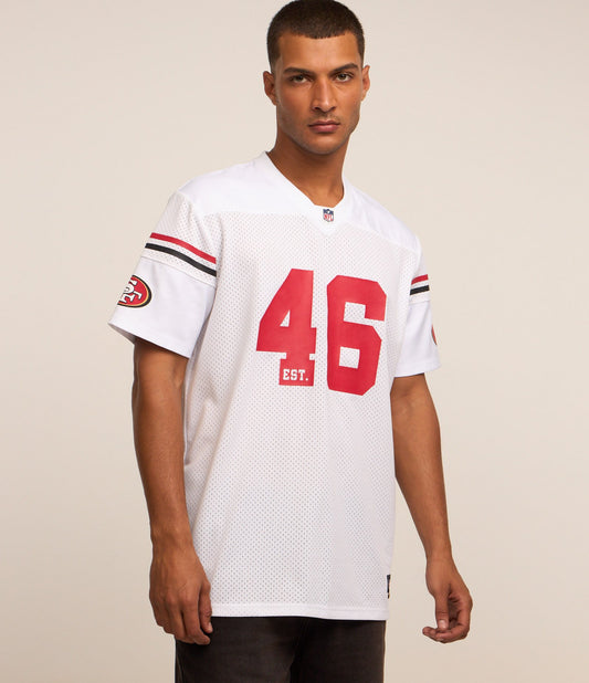 White Dry-Tech T-Shirt with NFL 49ers Print
