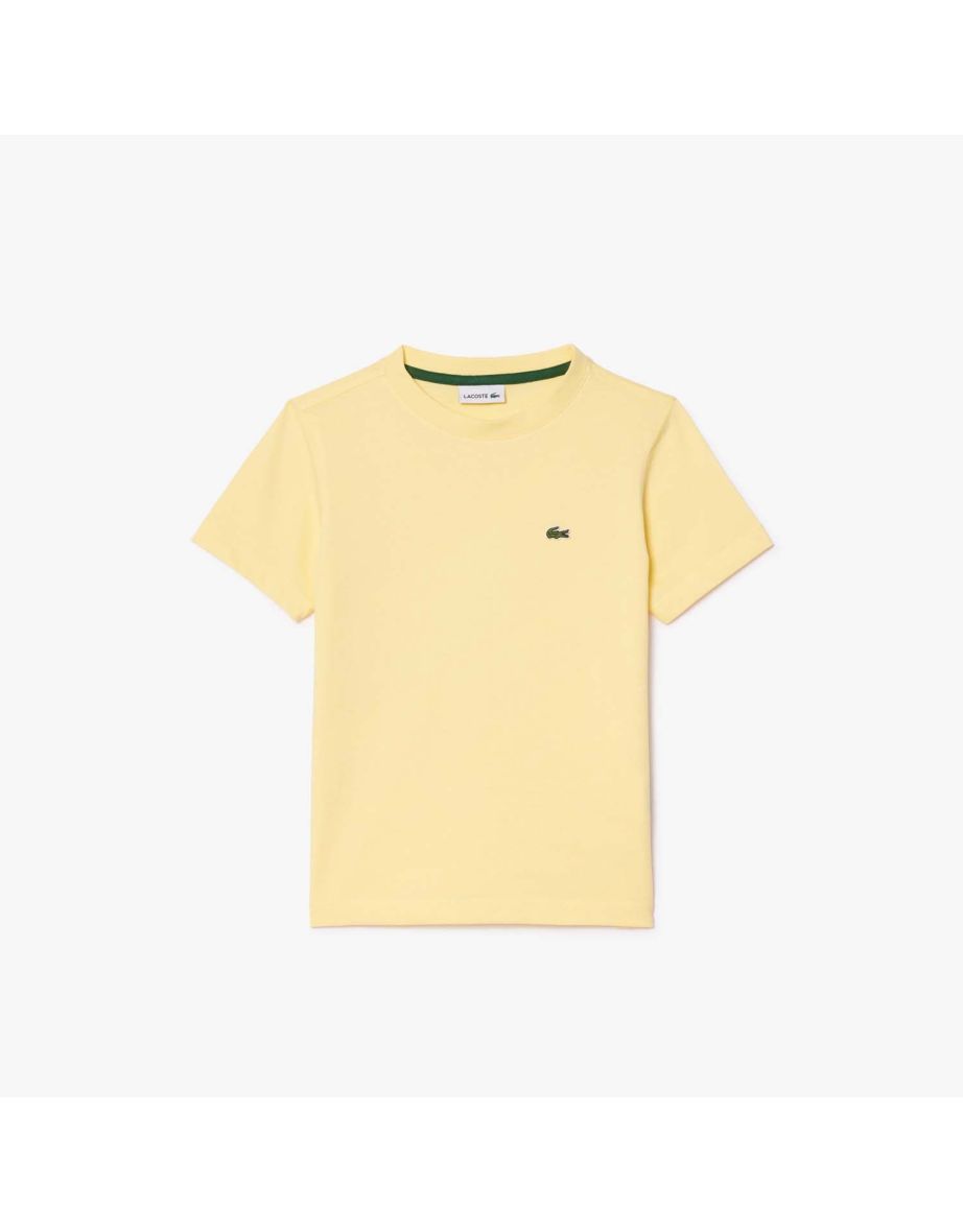 Boy's Lacoste Juniors Solid Cotton Jersey T-Shirt in Yellow