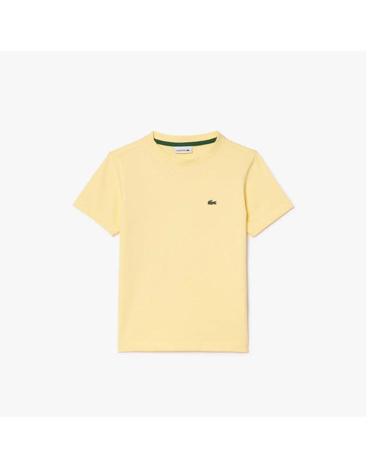 Boy's Lacoste Juniors Solid Cotton Jersey T-Shirt in Yellow