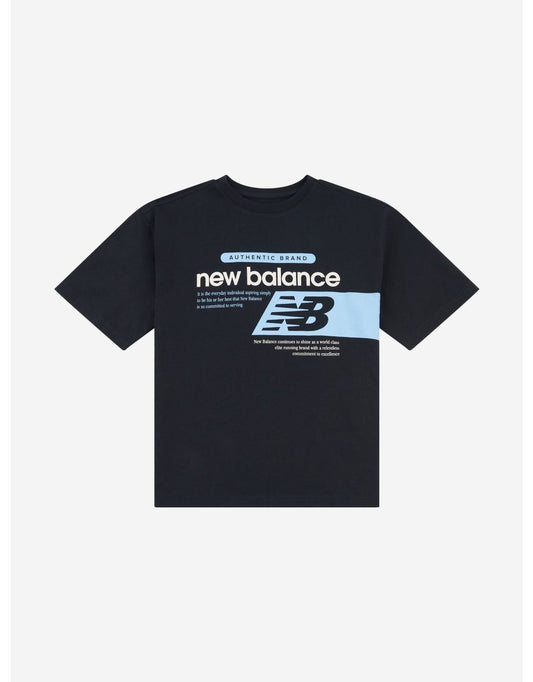 Maglietta grafica Authentic Brand Players dei ragazzi New Balance - Nero