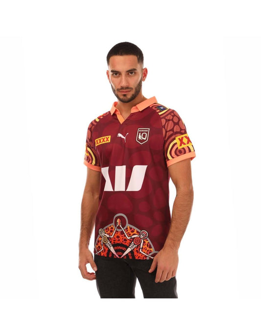 Camisa Masculina Puma Queensland Maroons 2024 Réplica - Vermelho