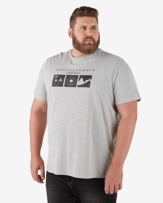 Camiseta masculina de manga curta Plus Size Endless Summer Heather Gray