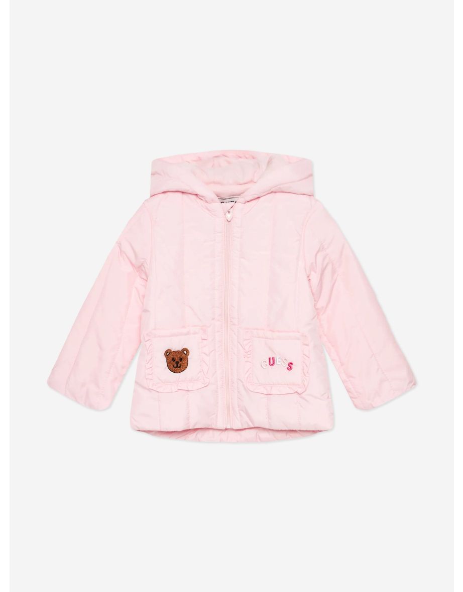 Chaqueta acolchada rosa para bebé niña