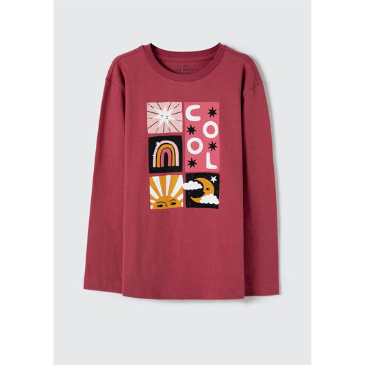 Top estampado de manga larga para niña