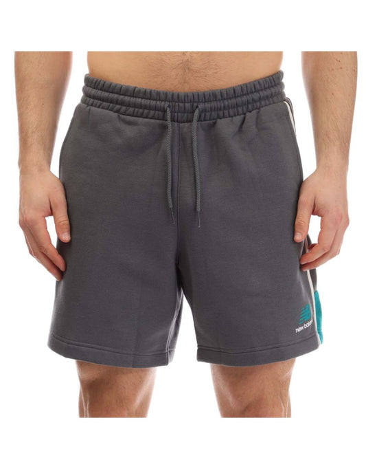 Pantaloncini New Balance Classic Fleece 7" da uomo in grigio