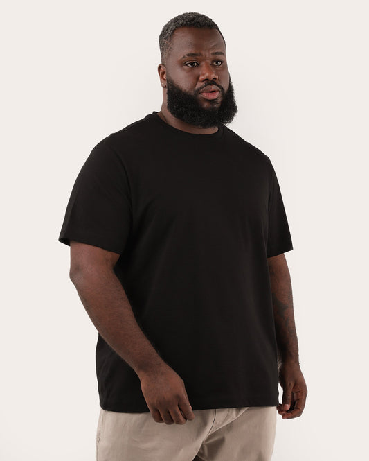 Camiseta masculina plus size preta texturizada regular | Original Plus by Riachuelo