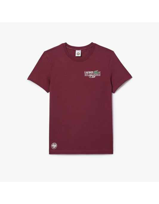 Camiseta masculina Lacoste Roland-Garros Edition Red Cotton Tennis T-Shirt