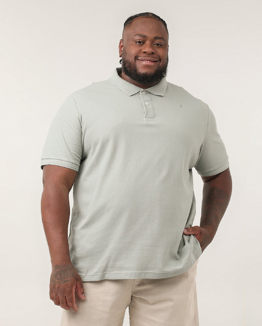 Camisa polo masculina Plus Size Regular Fit Gray Piquet | Original Plus by Riachuelo