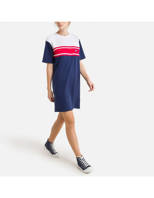 Brenzo - Vestito in cotone con maglietta a turni Tricolore