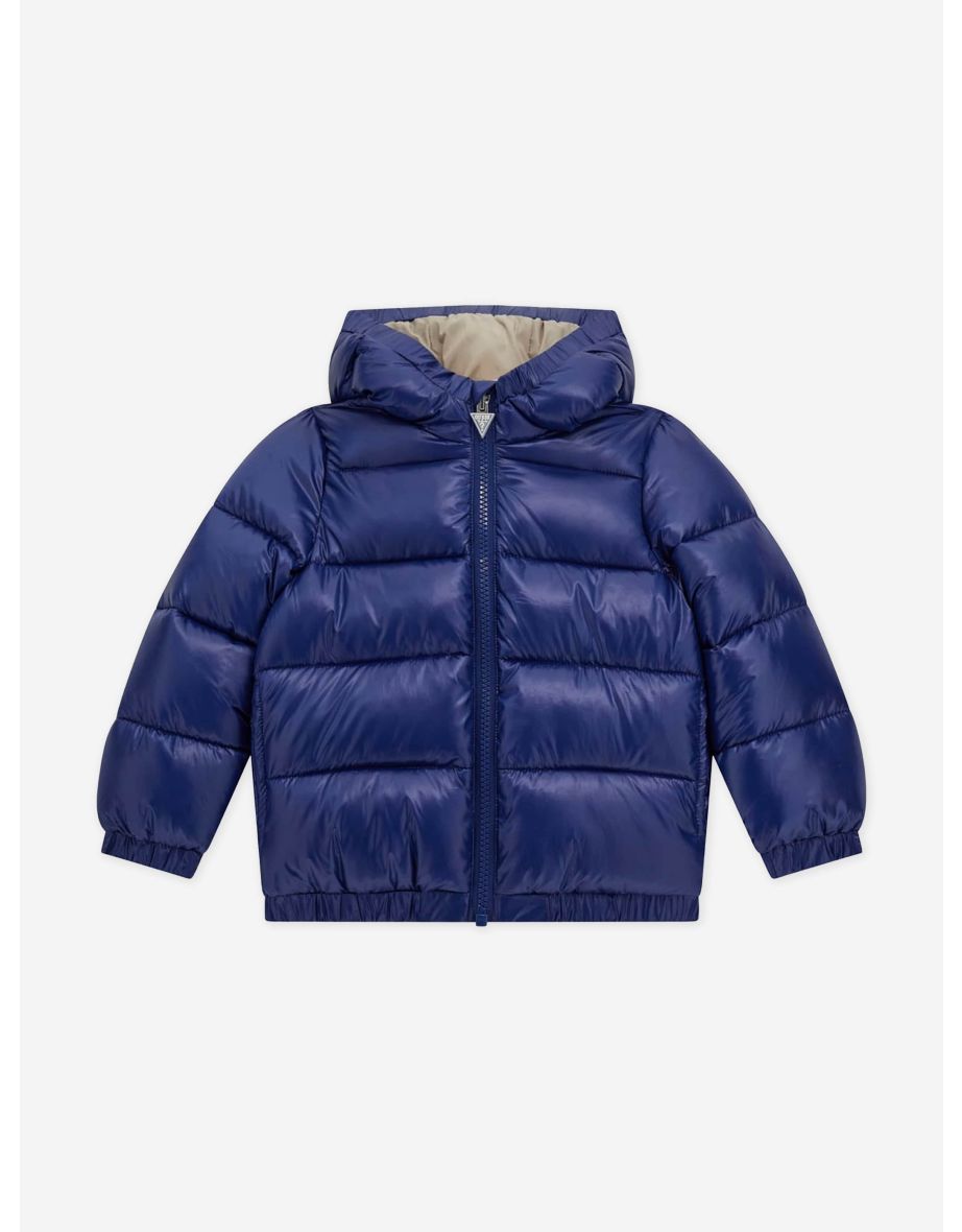 Giacca imbottita con cappuccio blu da bambino