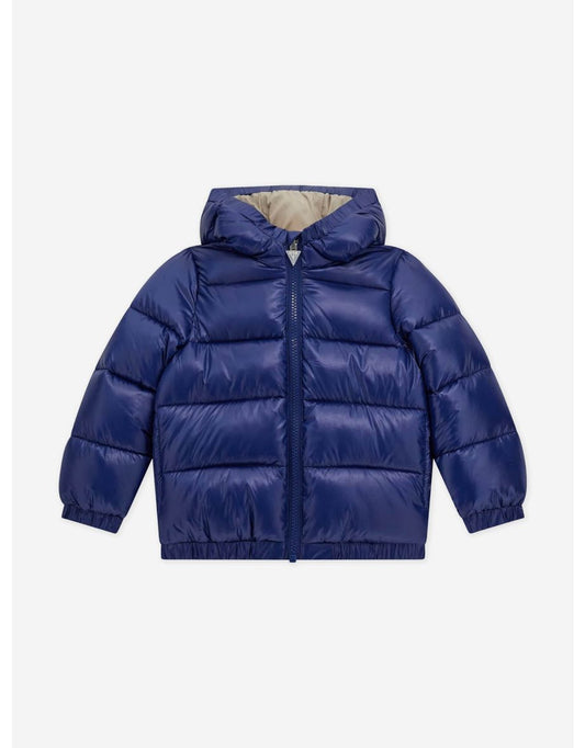 Giacca imbottita con cappuccio blu da bambino