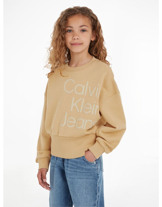 Sudadera Logo Puff Hero Beige Niña