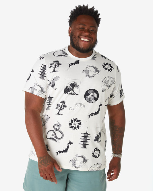 Camiseta masculina plus size oriental off-white - Allman By Riachuelo