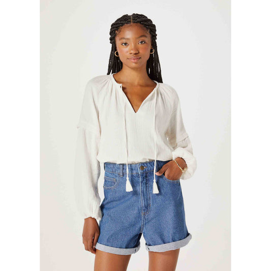 Top de hombre con mangas largas abullonadas