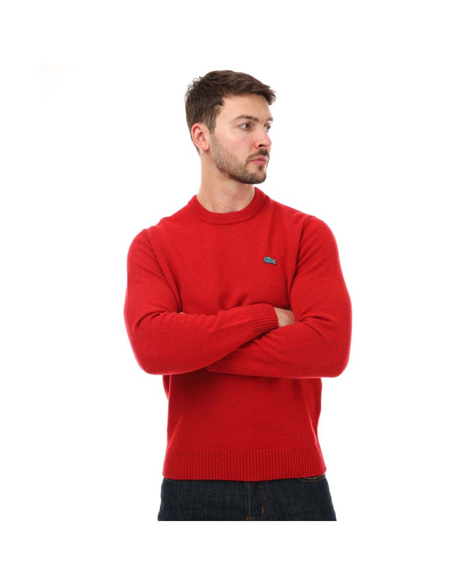 Suéter masculino Lacoste Regular Fit Red Speckled Wool Sweater